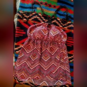 No Boundaries beaded neck tie blouse